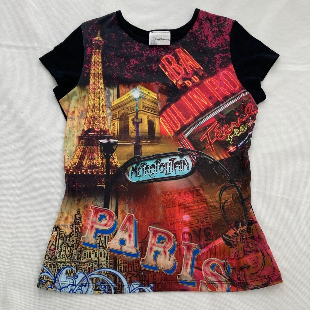 Walt Disney World Epcot Paris France Pavilion Graphic T-Shirt Womens Medium